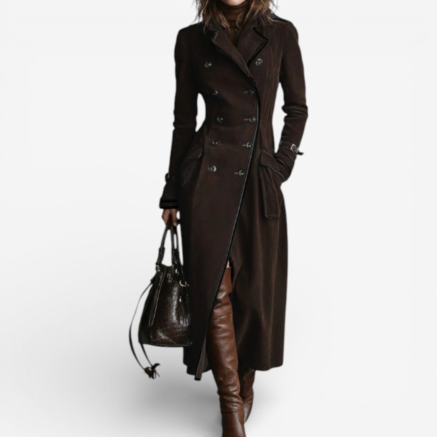 Lucia™ Trench in pelle scamosciata
