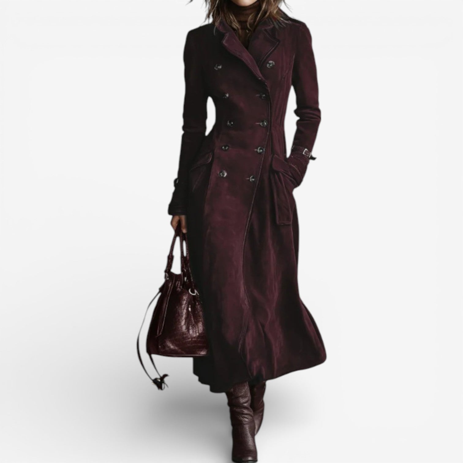 Lucia™ Trench in pelle scamosciata