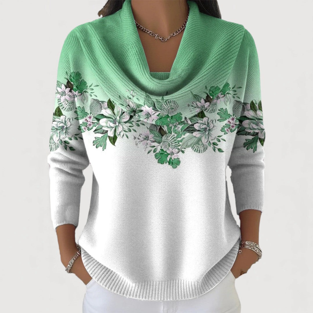 Amore | Maglione floreale con collo morbido