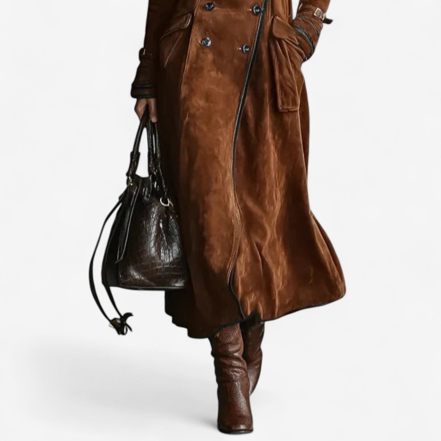 Lucia™ Trench in pelle scamosciata