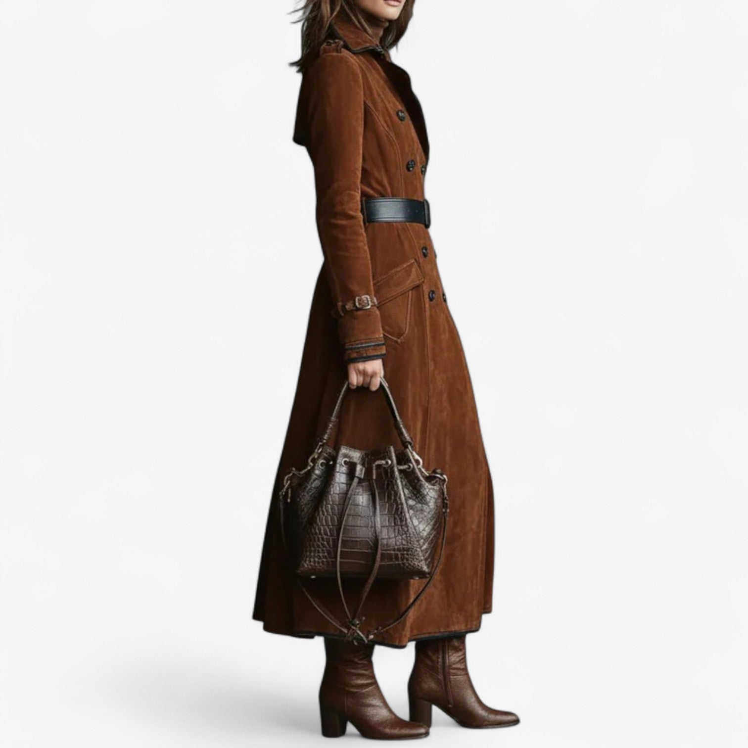 Lucia™ Trench in pelle scamosciata